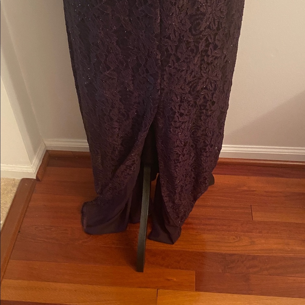 TAHARI sparking eggplant colored special occasions dress size 14 - Picture 7 of 11